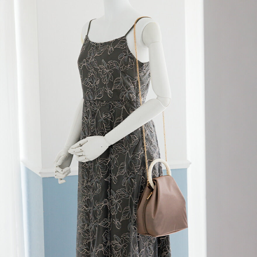 パーティーバッグ結婚式バッグレディース秋冬ビーズ刺しゅう/フェイクパール/ビーズ/スパンコール/コンパクト/2WAY小さめ