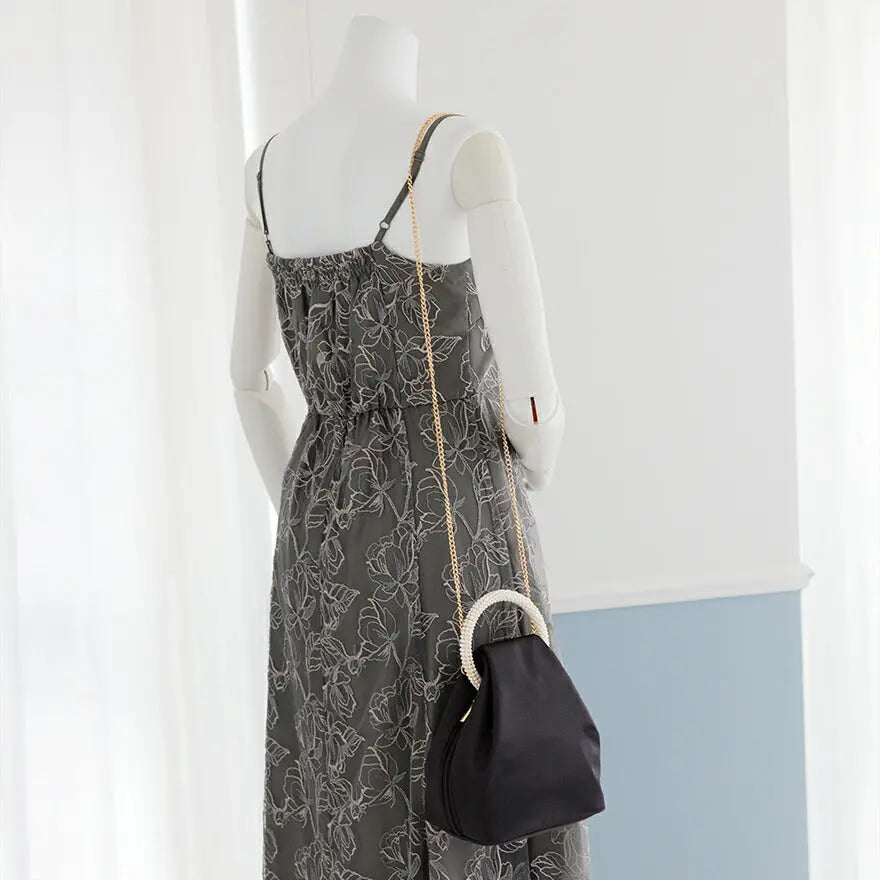 パーティーバッグ結婚式バッグレディース秋冬ビーズ刺しゅう/フェイクパール/ビーズ/スパンコール/コンパクト/2WAY小さめ