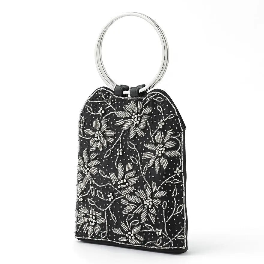 パーティーバッグ結婚式バッグレディース秋冬ビーズ刺しゅう/フェイクパール/ビーズ/スパンコール/コンパクト/2WAY小さめ