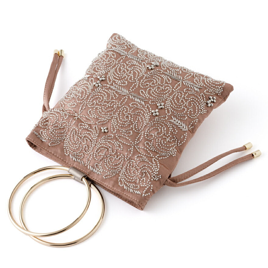 パーティーバッグ結婚式バッグレディース秋冬ビーズ刺しゅう/フェイクパール/ビーズ/スパンコール/コンパクト/2WAY小さめ