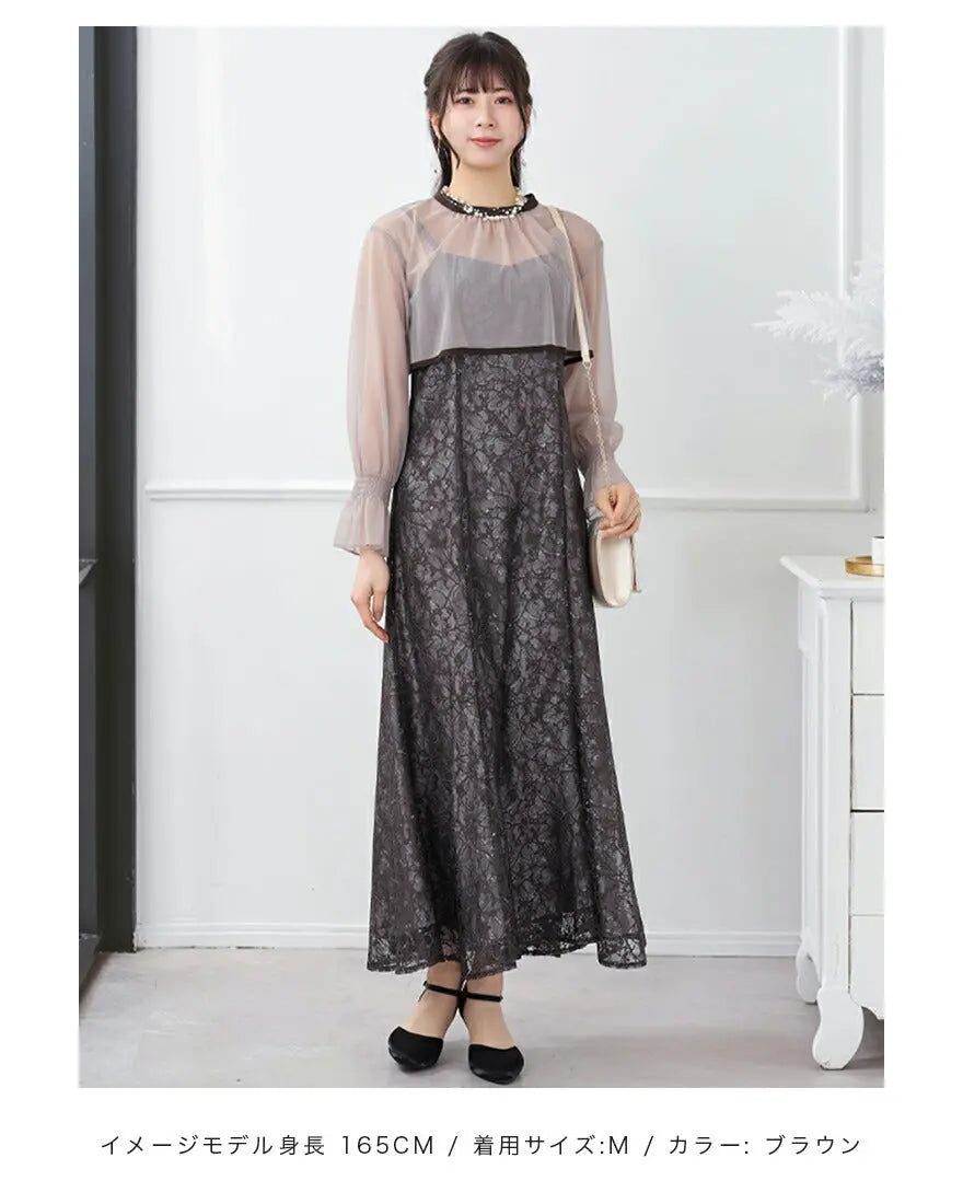 ANDRESD オケージョンワンピ　S　3way ワンピース　ボレロ　セット 3WAYボレロがセットのドレスワンピース パーティードレス 結婚式