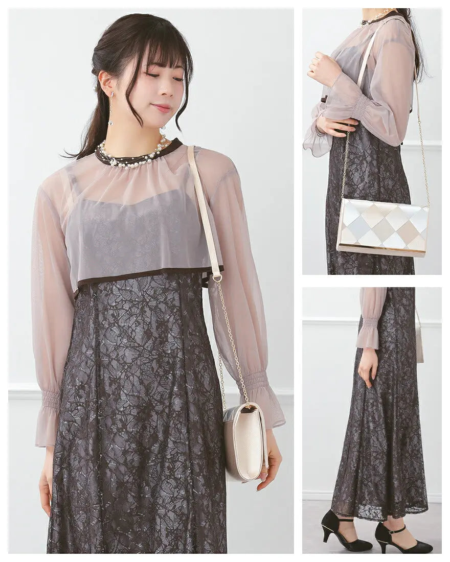 3WAYボレロがセットのドレスワンピース パーティードレス 結婚式