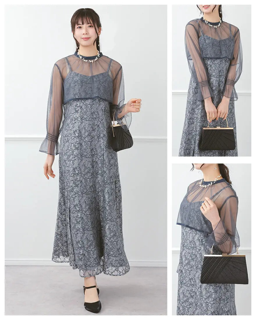 ANDRESD オケージョンワンピ　S　3way ワンピース　ボレロ　セット 3WAYボレロがセットのドレスワンピース パーティードレス 結婚式