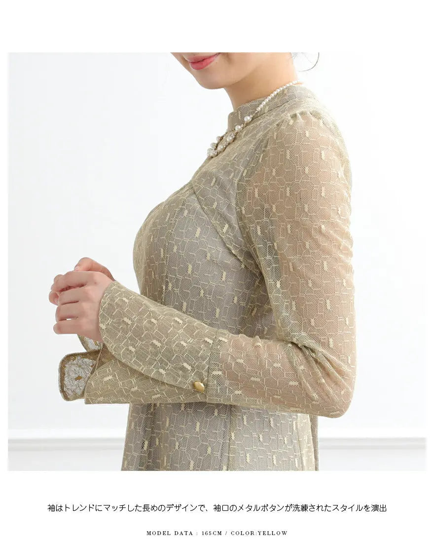 ドレスパーティードレス結婚式ワンピースお呼ばれロング春夏フォーマルプリーツパーティーレースロングドレス袖あり大きいサイズ