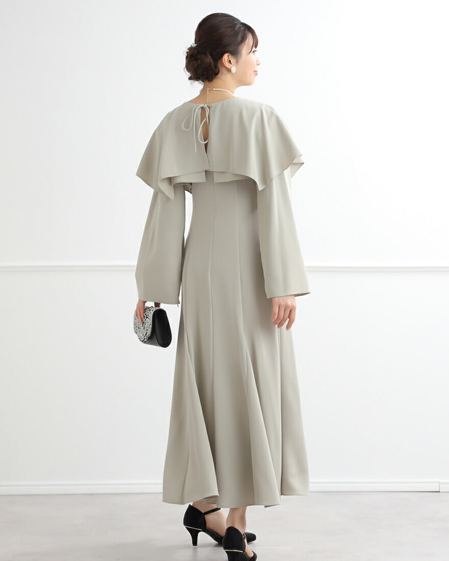 ドレスパーティードレス結婚式ワンピースお呼ばれロング春夏フォーマルプリーツパーティーレースロングドレス袖あり大きいサイズ