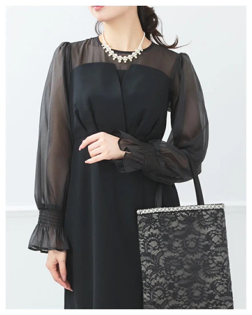 ドレスパーティードレス結婚式ワンピースお呼ばれロング春夏フォーマルプリーツパーティーレースロングドレス袖あり大きいサイズ