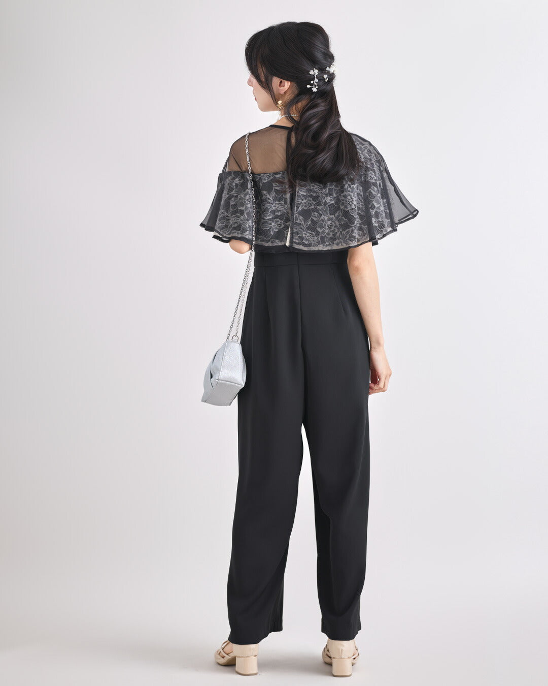 ドレスパーティードレス結婚式ワンピースお呼ばれロング春夏フォーマルプリーツパーティーレースロングドレス袖あり大きいサイズ