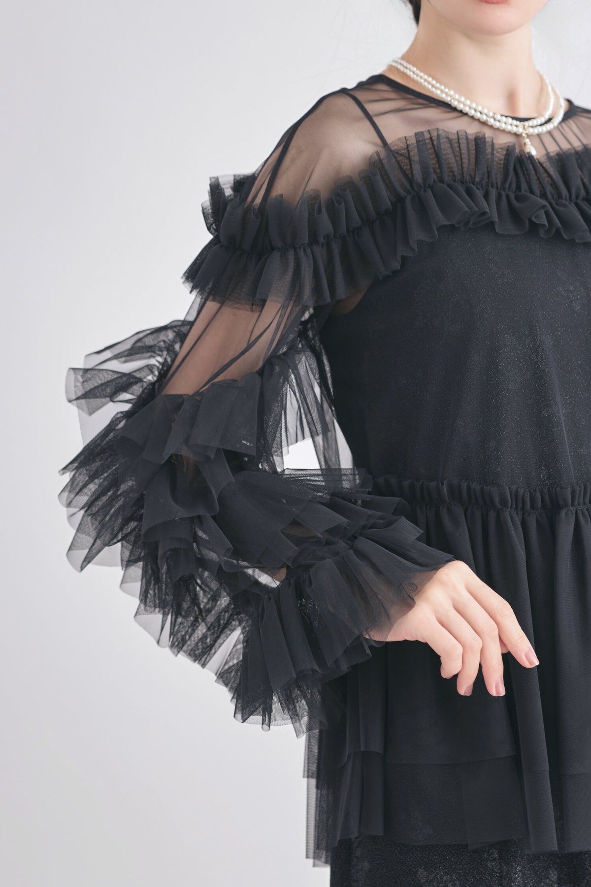 ドレスパーティードレス結婚式ワンピースお呼ばれロング春夏フォーマルプリーツパーティーレースロングドレス袖あり大きいサイズ