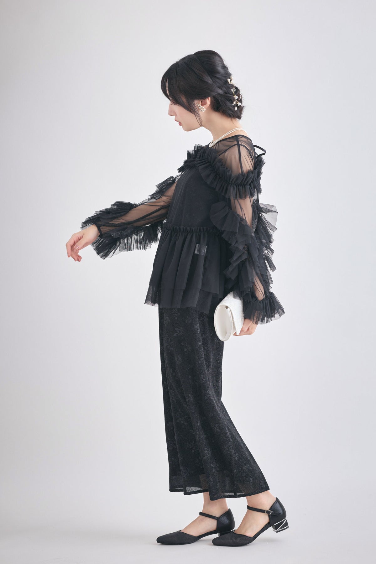 ドレスパーティードレス結婚式ワンピースお呼ばれロング春夏フォーマルプリーツパーティーレースロングドレス袖あり大きいサイズ