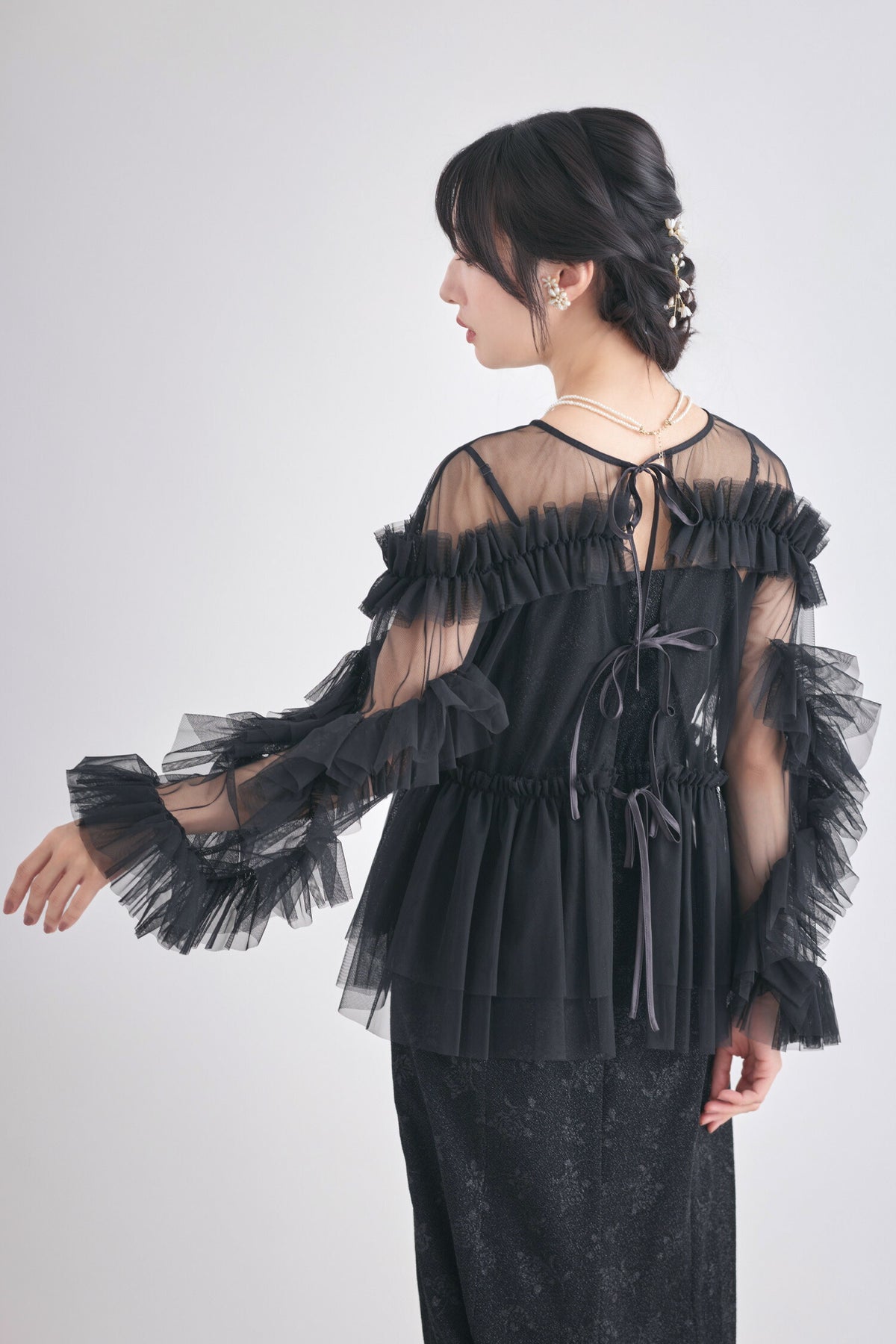 ドレスパーティードレス結婚式ワンピースお呼ばれロング春夏フォーマルプリーツパーティーレースロングドレス袖あり大きいサイズ