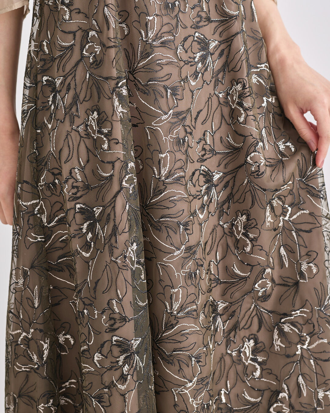 ドレスパーティードレス結婚式ワンピースお呼ばれロング春夏フォーマルプリーツパーティーレースロングドレス袖あり大きいサイズ