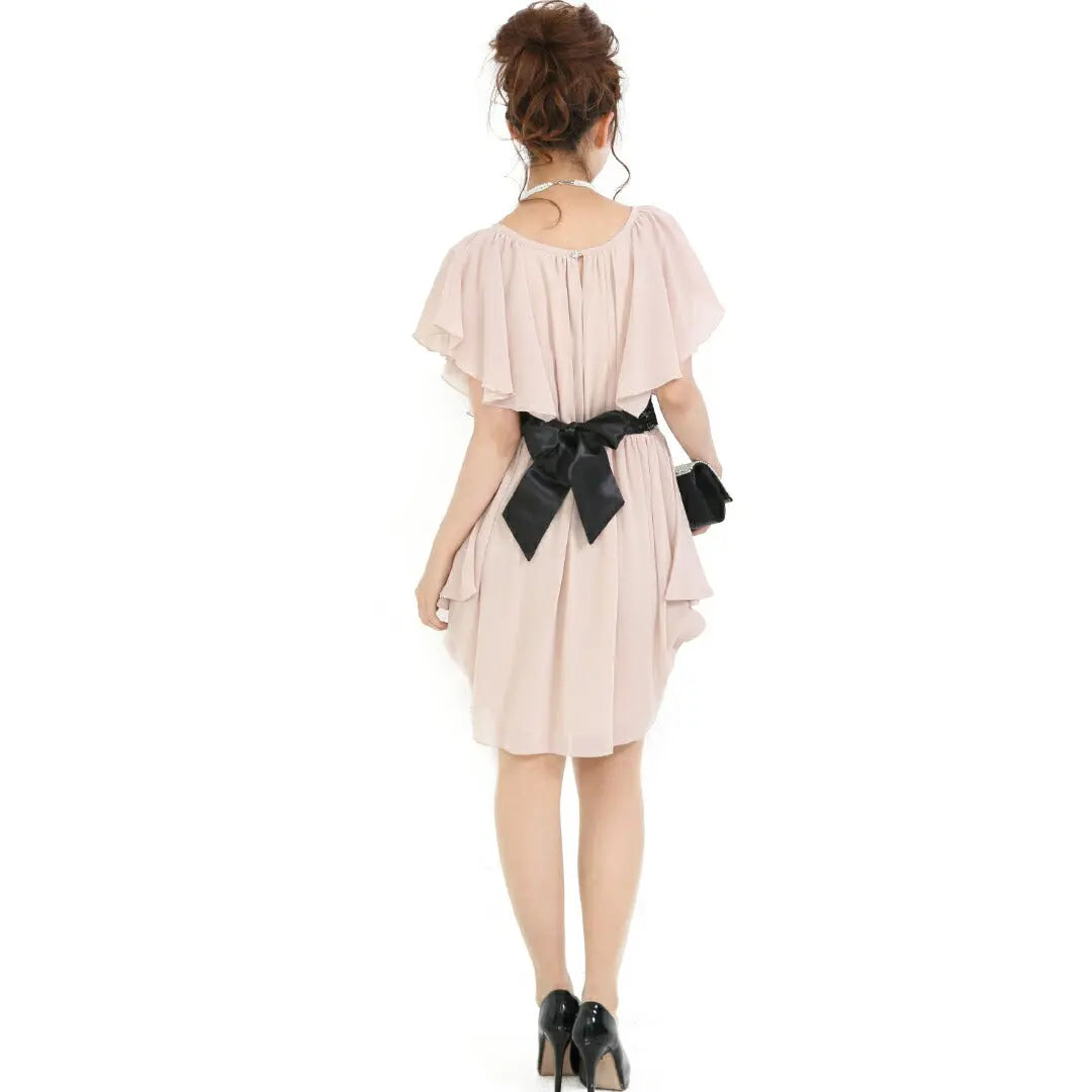 パーティードレス結婚式ドレス【全4色】バタフライスリーブシフォンワンピース!!お呼ばれに人気のドレス☆ドレス結婚式お呼ばれパーティーブライズメイド二次会2次会パーティ通販Dress楽天服装お呼ばれ服パーティドレス送料無料