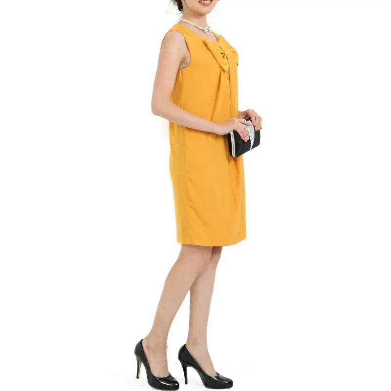 パーティードレス結婚式ドレス【全３色】リボンデザインＩラインノースリーブワンピース!!お呼ばれに人気のドレス☆ドレス結婚式お呼ばれパーティーブライズメイド二次会2次会パーティ通販Dress楽天服装お呼ばれ服パーティドレス送料無料