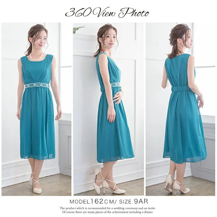 パーティードレスミモレ丈ロング丈結婚式ワンピースドレスお呼ばれシフォン/サテン/パール/ビジュー/ベルト/カシュクール/グリーン/ネイビー/ブラック/M/L/LL/2L/9号/11号/13号/15号/