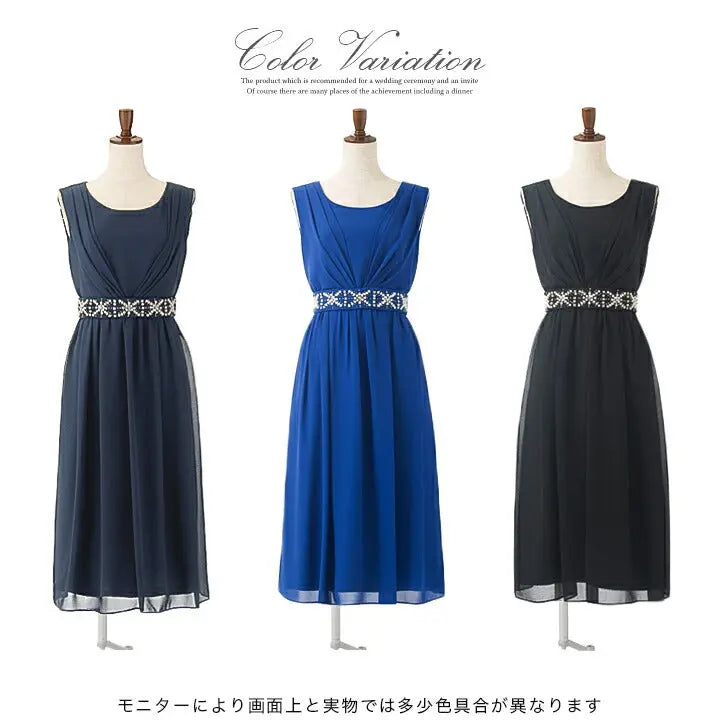 パーティードレスミモレ丈ロング丈結婚式ワンピースドレスお呼ばれシフォン/サテン/パール/ビジュー/ベルト/カシュクール/グリーン/ネイビー/ブラック/M/L/LL/2L/9号/11号/13号/15号/