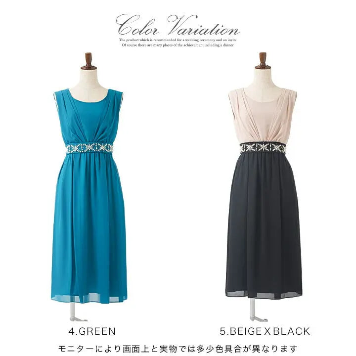 パーティードレスミモレ丈ロング丈結婚式ワンピースドレスお呼ばれシフォン/サテン/パール/ビジュー/ベルト/カシュクール/グリーン/ネイビー/ブラック/M/L/LL/2L/9号/11号/13号/15号/