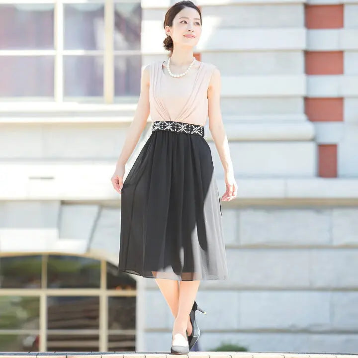 パーティードレスミモレ丈ロング丈結婚式ワンピースドレスお呼ばれシフォン/サテン/パール/ビジュー/ベルト/カシュクール/グリーン/ネイビー/ブラック/M/L/LL/2L/9号/11号/13号/15号/