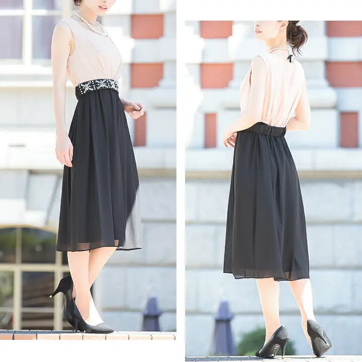 パーティードレスミモレ丈ロング丈結婚式ワンピースドレスお呼ばれシフォン/サテン/パール/ビジュー/ベルト/カシュクール/グリーン/ネイビー/ブラック/M/L/LL/2L/9号/11号/13号/15号/