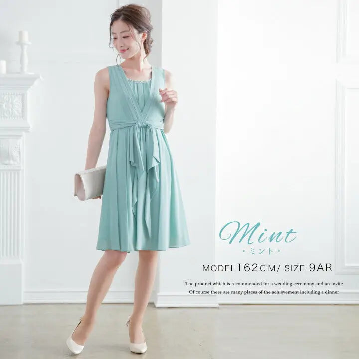 パーティードレス結婚式ワンピースドレス大きいサイズAラインビジューパーティドレス