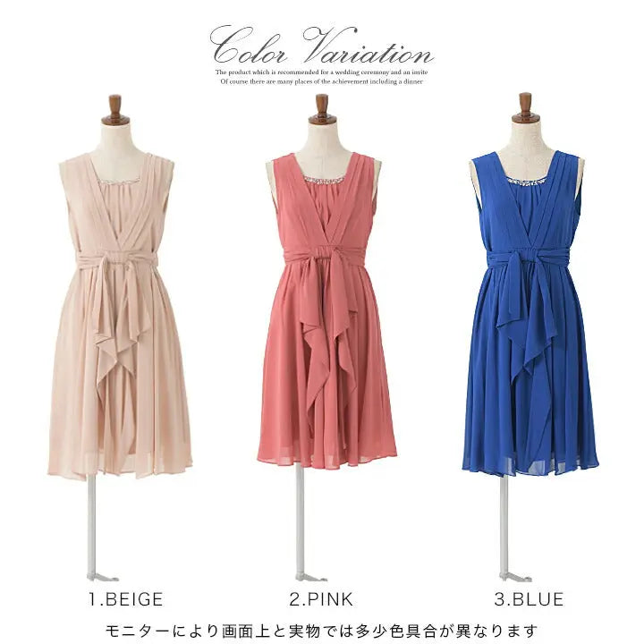 パーティードレス結婚式ワンピースドレス大きいサイズAラインビジューパーティドレス