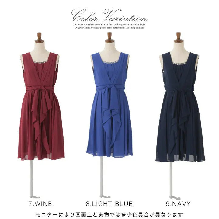 パーティードレス結婚式ワンピースドレス大きいサイズAラインビジューパーティドレス