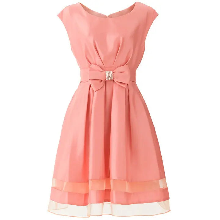 パーティードレス  ワンピース 結婚式 Mサイズ  30代 春夏  結婚式 20代 ドレス 結婚式 ゲスト 大人女子 二次会 Mサイズ M オーガンジー シャンタン リボンドレス リボン パーティードレス通販TwinkleGIrls