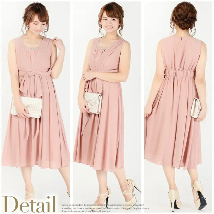 パーティードレスミモレ丈膝丈結婚式20代30代ワンピースロングパーティドレスミモレドレスゲスト大人二次会シフォン