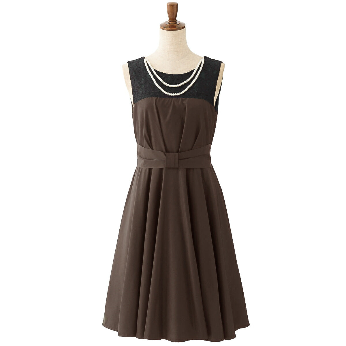 パーティードレス 結婚式/ワンピース/ドレス/春夏/20代/30代/お呼ばれAライン/膝丈/ネックレスセット/レースカーキ/ネイビー/ブラック/Mサイズ/9号 パーティードレス通販TwinkleGIrls