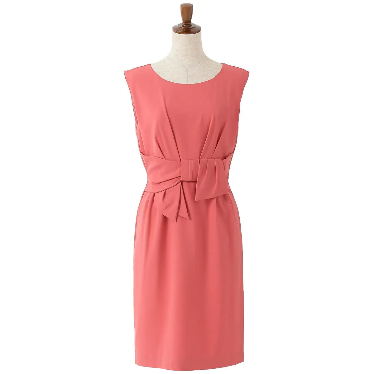 パーティードレス 結婚式/ワンピース/ドレス/春夏/お呼ばれフィットライン/膝丈/ジョーゼット/サテン/アムンゼン/リボン/ピンク/グリーン/ベージュ/ネイビー/Mサイズ/9号 パーティードレス通販TwinkleGIrls