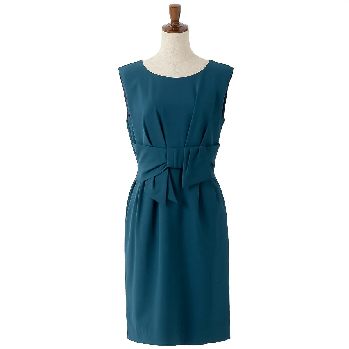 パーティードレス 結婚式/ワンピース/ドレス/春夏/お呼ばれフィットライン/膝丈/ジョーゼット/サテン/アムンゼン/リボン/ピンク/グリーン/ベージュ/ネイビー/Mサイズ/9号 パーティードレス通販TwinkleGIrls