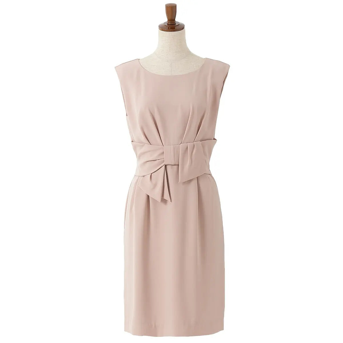 パーティードレス 結婚式/ワンピース/ドレス/春夏/お呼ばれフィットライン/膝丈/ジョーゼット/サテン/アムンゼン/リボン/ピンク/グリーン/ベージュ/ネイビー/Mサイズ/9号 パーティードレス通販TwinkleGIrls