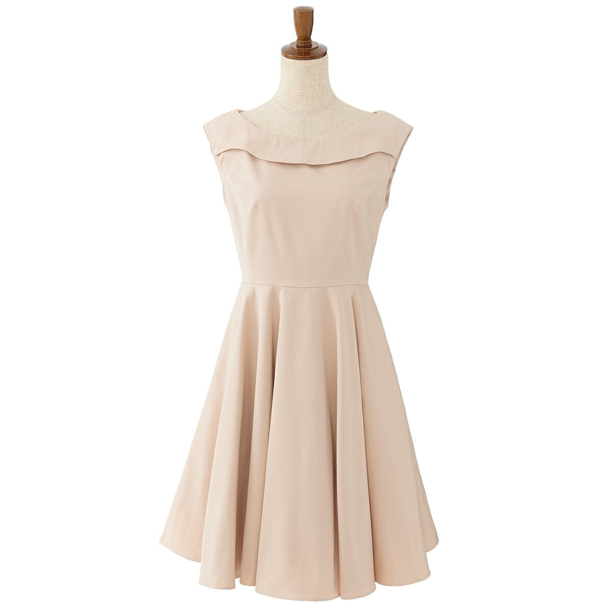 パーティードレス 結婚式/ワンピース/ドレス/春夏/20代/30代/お呼ばれフレアスカート/Aライン/膝丈/タフタベージュ/サックスブルー/ネイビー/Mサイズ/9号 パーティードレス通販TwinkleGIrls