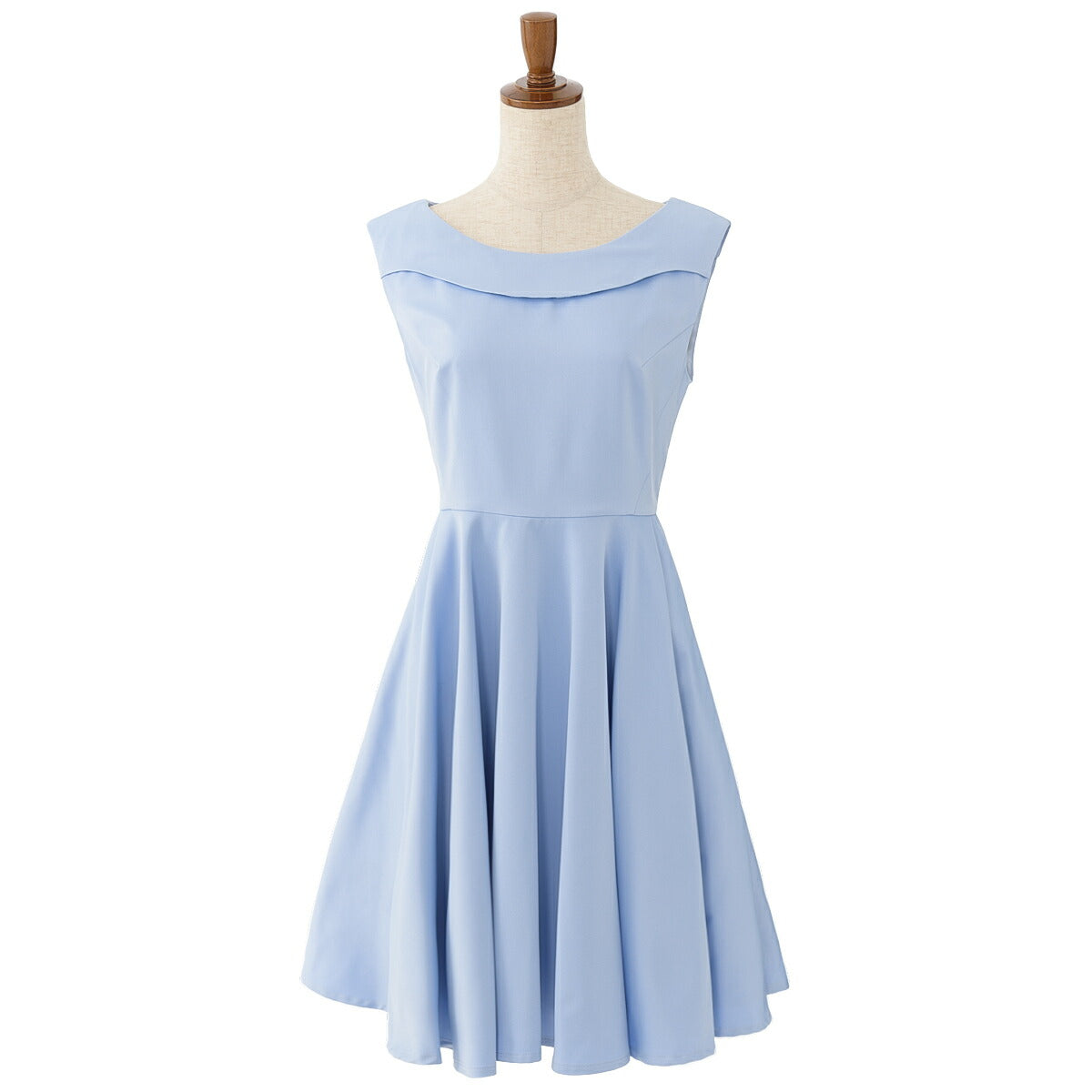 パーティードレス 結婚式/ワンピース/ドレス/春夏/20代/30代/お呼ばれフレアスカート/Aライン/膝丈/タフタベージュ/サックスブルー/ネイビー/Mサイズ/9号 パーティードレス通販TwinkleGIrls