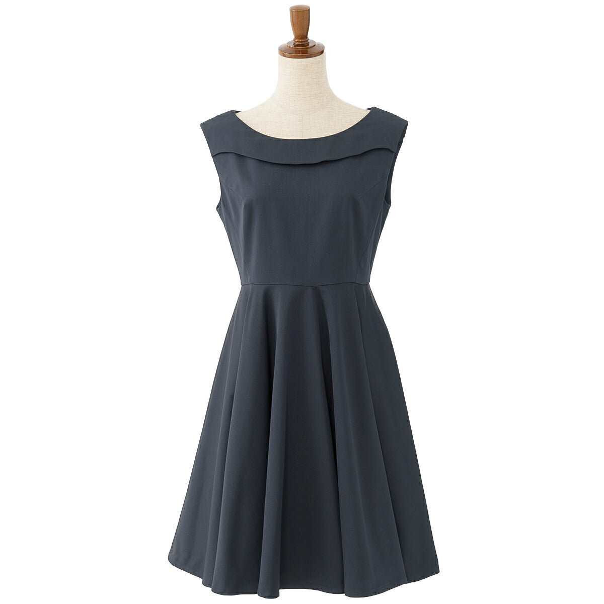 パーティードレス 結婚式/ワンピース/ドレス/春夏/20代/30代/お呼ばれフレアスカート/Aライン/膝丈/タフタベージュ/サックスブルー/ネイビー/Mサイズ/9号 パーティードレス通販TwinkleGIrls