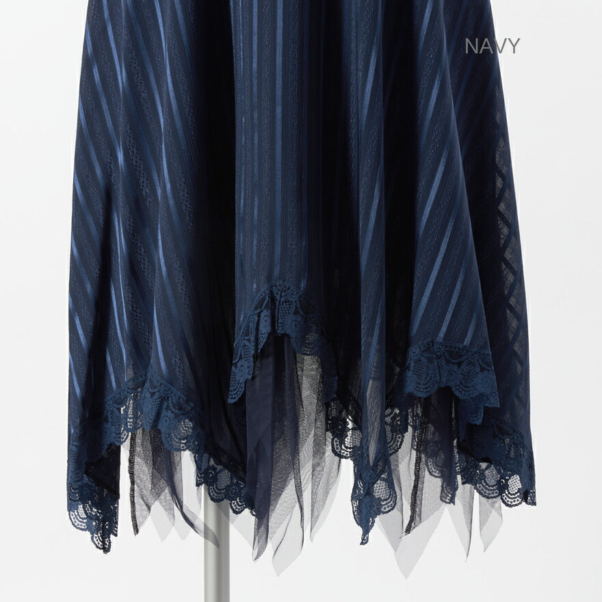 【アウトレット】結婚式ワンピースドレスパーティードレスストライプレースAライン披露宴結婚式20代30代二次会お呼ばれ服パーティーパーティ