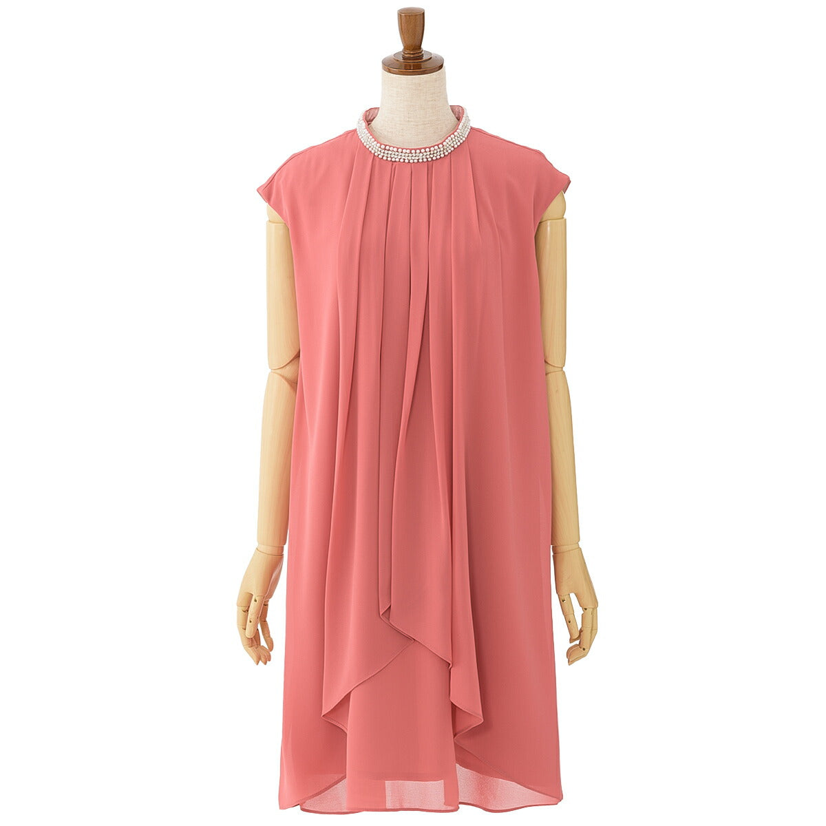 パーティードレス 結婚式/ワンピース/ドレス/春夏/20代/30代/お呼ばれラッフルフリル/Iライン/膝丈/パール/ビジュー/シフォン/サテン/グリーン/コーラルピンク/ネイビー/Mサイズ/9号 パーティードレス通販TwinkleGIrls