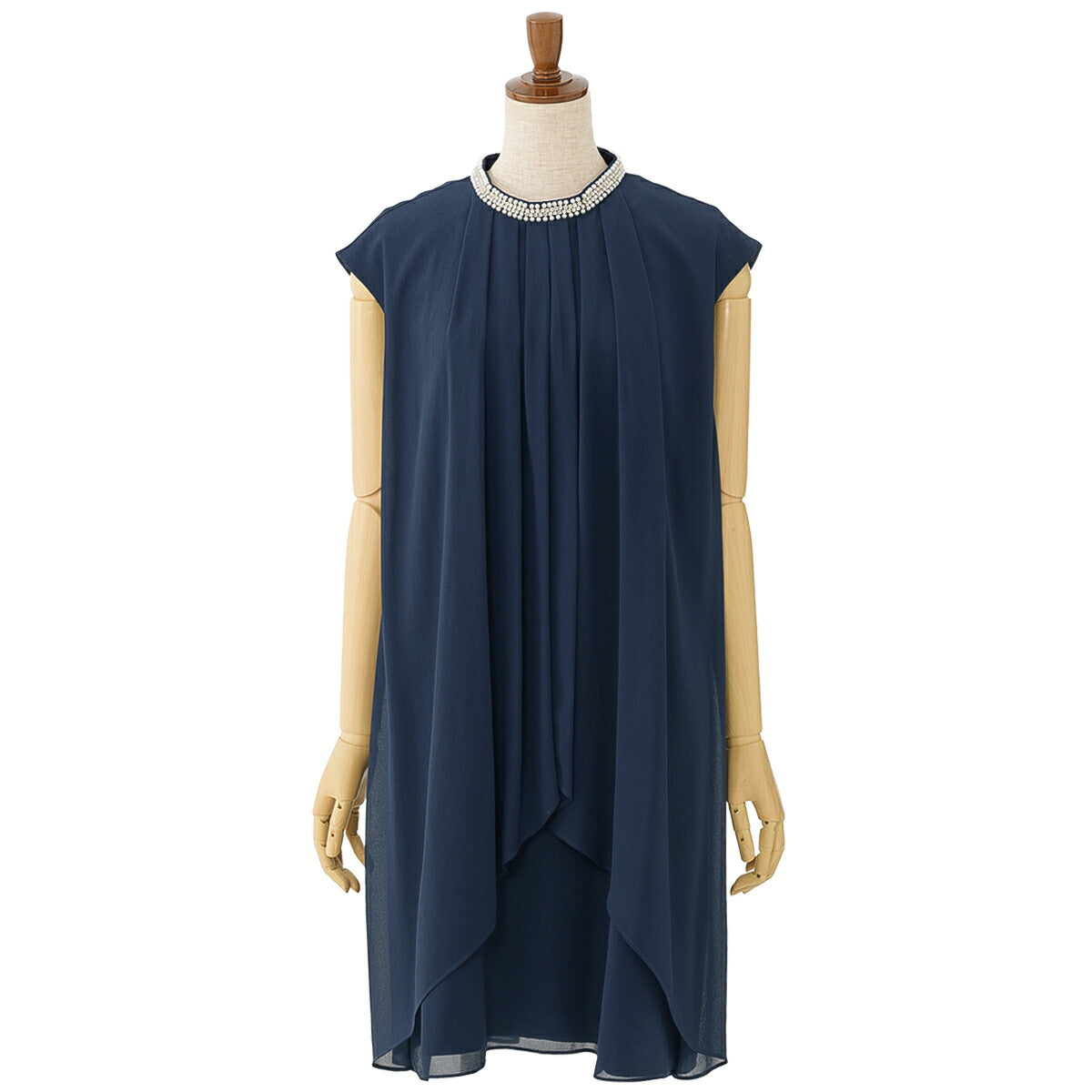 パーティードレス 結婚式/ワンピース/ドレス/春夏/20代/30代/お呼ばれラッフルフリル/Iライン/膝丈/パール/ビジュー/シフォン/サテン/グリーン/コーラルピンク/ネイビー/Mサイズ/9号 パーティードレス通販TwinkleGIrls