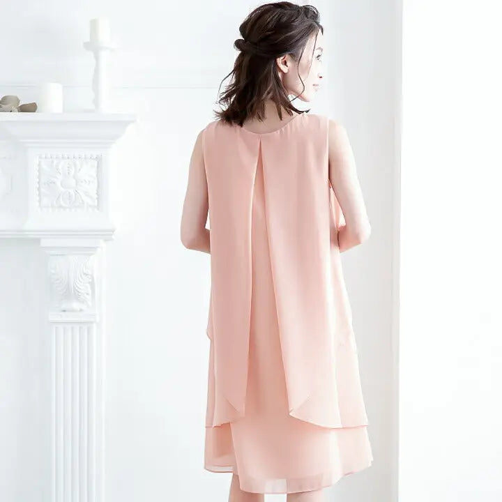 パーティードレス結婚式ワンピースドレス大きいサイズAラインパールビジューパーティドレスノースリーブラッフルフリル