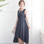 パーティードレスロング丈結婚式ワンピースミモレ丈フィッシュテールネックレスセットpartydress1535