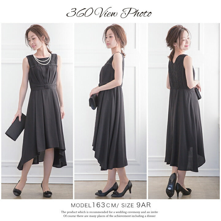 パーティードレスロング丈結婚式ワンピースミモレ丈フィッシュテールネックレスセットpartydress1535