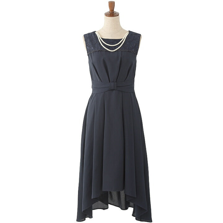 パーティードレス ロング 丈 結婚式 ワンピース ミモレ丈 フィッシュテール ネックレス セット partydress1535 パーティードレス通販TwinkleGIrls