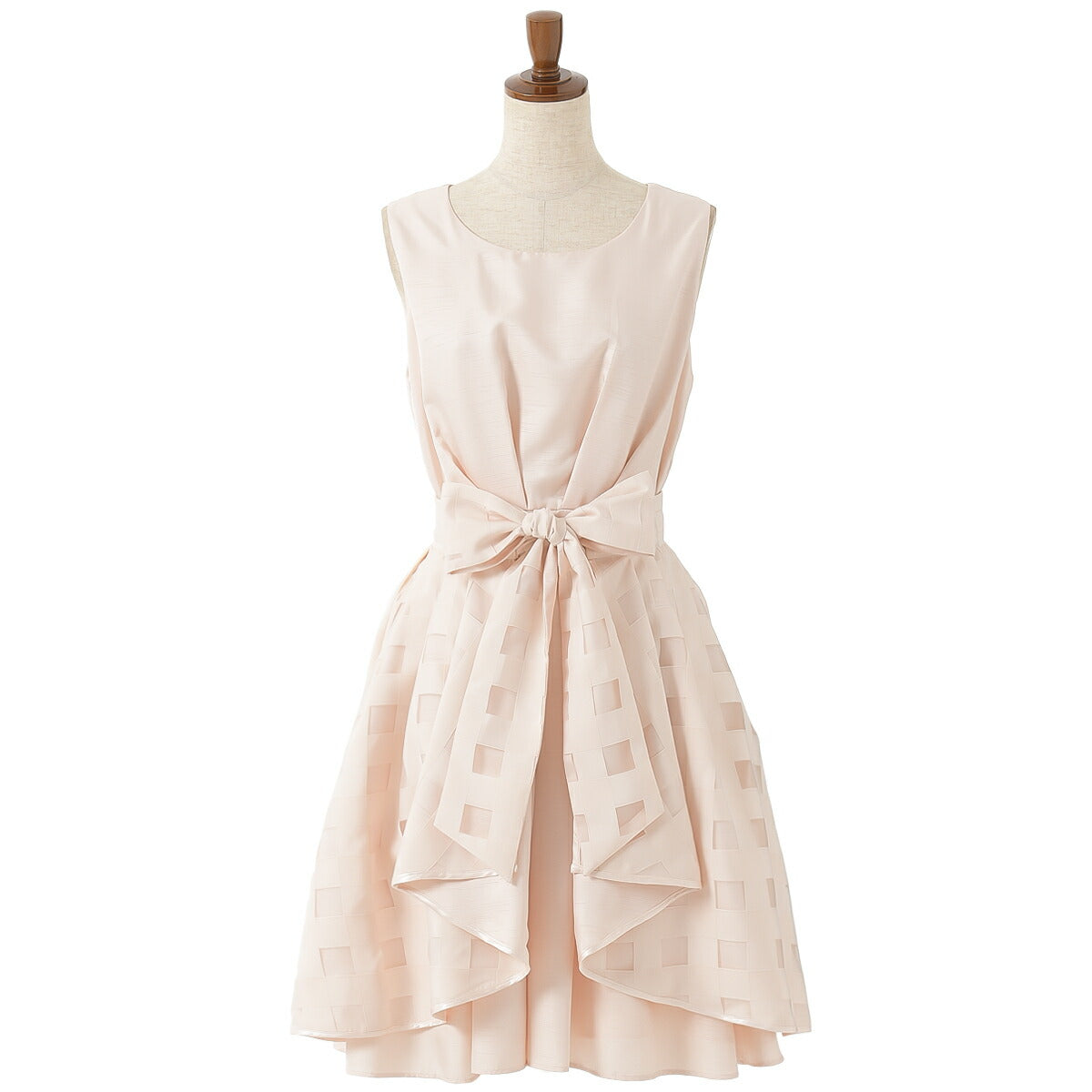 パーティードレス 結婚式/ワンピース/ドレス/春夏/お呼ばれＡラインドレス/オーガンジーチェック/シャンタン/サテン/オーバースカート/3way/リボン/ ピンク/ネイビー/ブラック/Mサイズ/9号 パーティードレス通販TwinkleGIrls