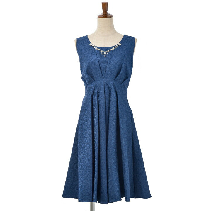 パーティードレス 結婚式/ワンピース/ドレス/春夏/20代/30代/お呼ばれAライン/膝丈/ネックレスセット/レースピンクベージュ/ワイン/ネイビー/Mサイズ/9号/ パーティードレス通販TwinkleGIrls