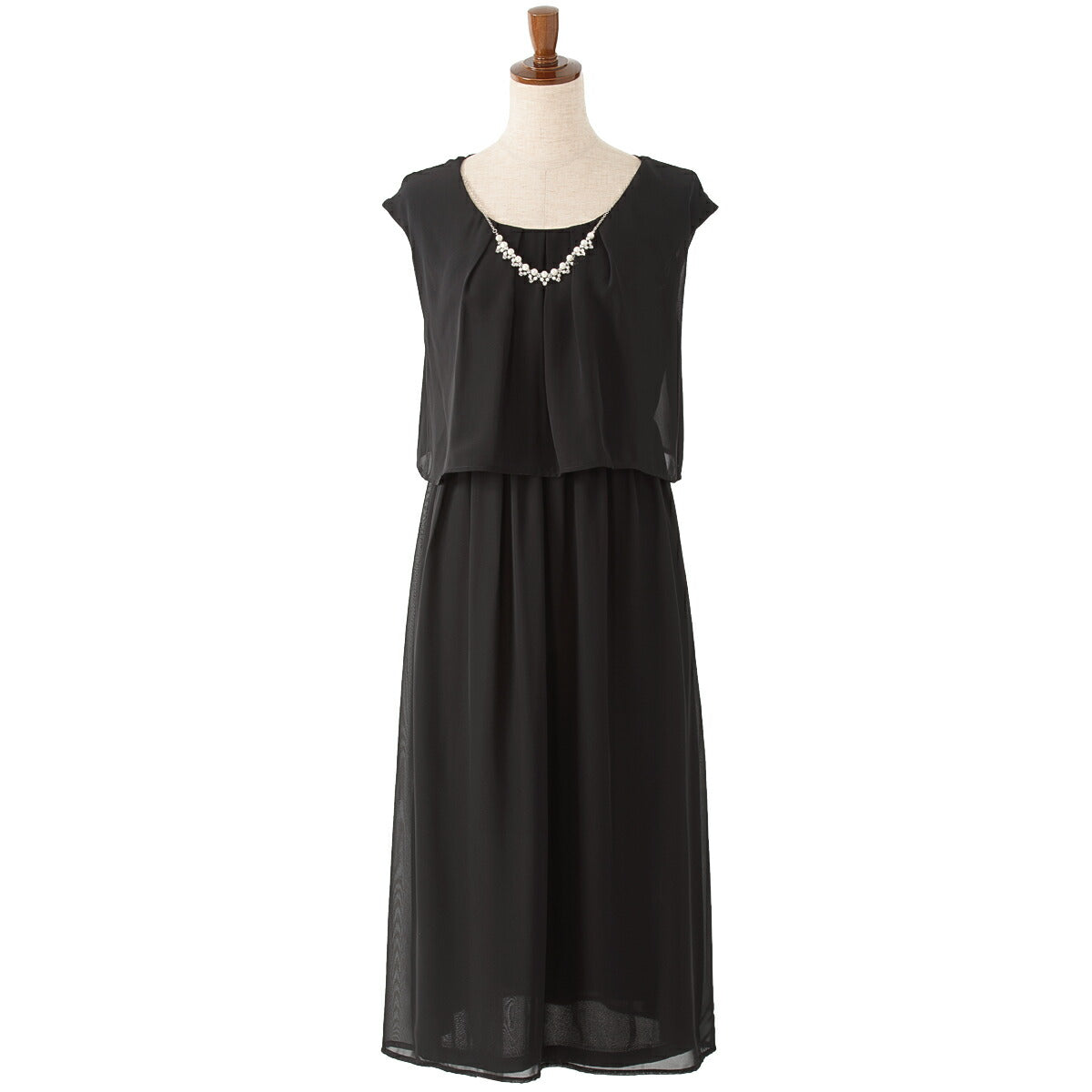 パーティードレス 結婚式/ワンピース/ドレス/春夏/20代/30代/お呼ばれミモレ丈/膝丈/パール/ビジュー/シフォン/サテン/ネックレスセット/レッド/ブラウン/グリーン/ブラック/Mサイズ/Lサイズ/9号/11号 パーティードレス通販TwinkleGIrls