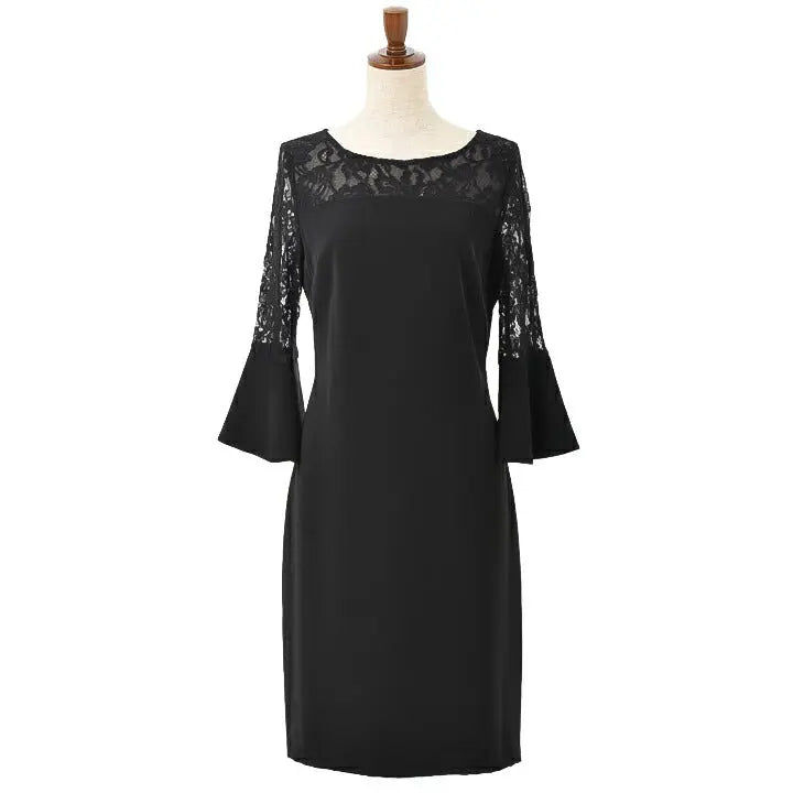 パーティードレス Iラインドレス結婚式 ワンピース ドレス 春夏 膝丈/アンブレラスリーブ/レース/ドレープ/パステル/シンプル 全4色 M パーティードレス通販TwinkleGIrls