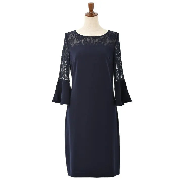 パーティードレス Iラインドレス結婚式 ワンピース ドレス 春夏 膝丈/アンブレラスリーブ/レース/ドレープ/パステル/シンプル 全4色 M パーティードレス通販TwinkleGIrls