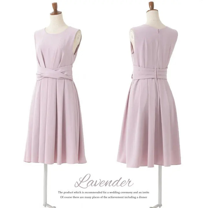 パーティードレスフィット&フレアドレス結婚式ワンピースドレス膝丈/フレアスカート/ドレープ/無地/シンプル全3色9号/11号