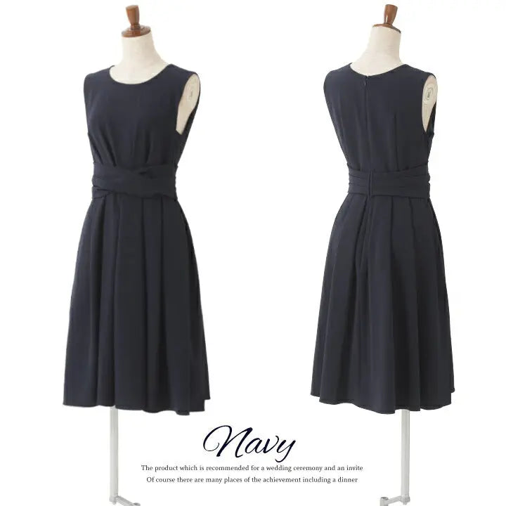 パーティードレスフィット&フレアドレス結婚式ワンピースドレス膝丈/フレアスカート/ドレープ/無地/シンプル全3色9号/11号