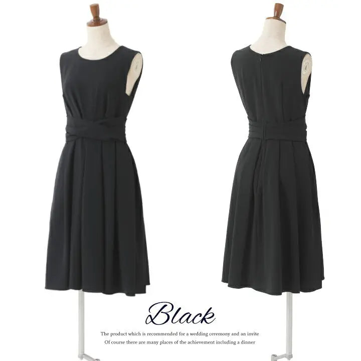 パーティードレスフィット&フレアドレス結婚式ワンピースドレス膝丈/フレアスカート/ドレープ/無地/シンプル全3色9号/11号