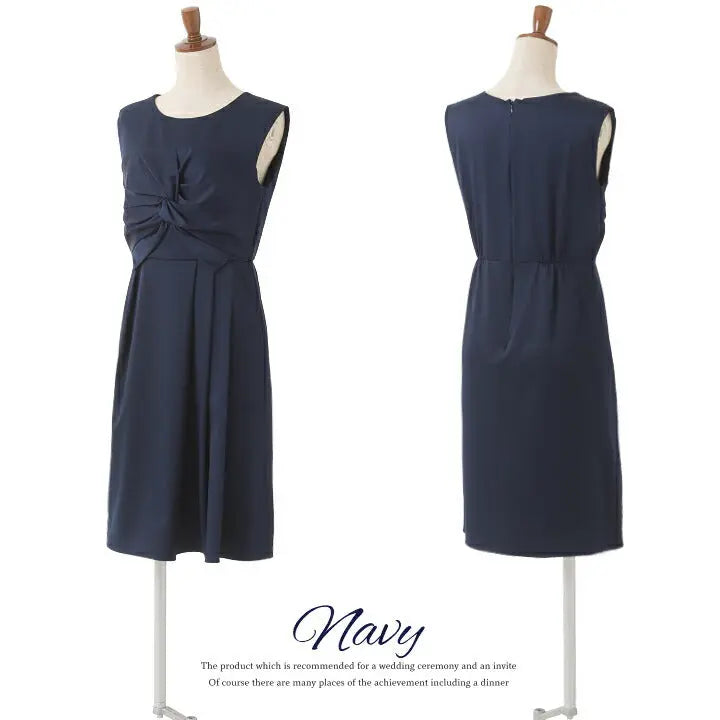 パーティードレスフィット&フレアドレス結婚式ワンピースドレス膝丈/フレアスカート/ドレープ/無地/シンプル全3色9号/11号